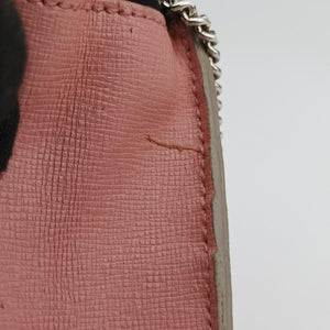 Pre-owned Fendi Monster Eyes Tube Pink×Red×Gray Leather 8M0346 shoulderbag | stylenewstar