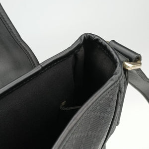Pre-owned Gucci Guccissima Messenger Black Leather 223665 shoulderbag | stylenewstar