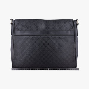 Pre-owned Gucci Guccissima Messenger Black Leather 223665 shoulderbag | stylenewstar