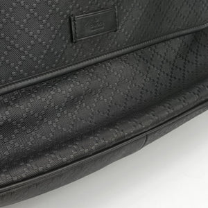 Pre-owned Gucci Guccissima Messenger Black Leather 223665 shoulderbag | stylenewstar