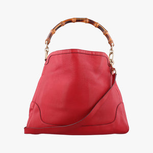Pre-owned Gucci Bamboo Red Leather 282315 shoulderbag | stylenewstar