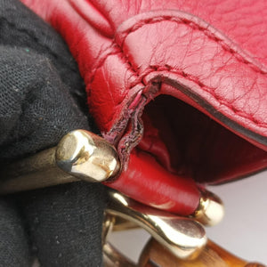 Pre-owned Gucci Bamboo Red Leather 282315 shoulderbag | stylenewstar