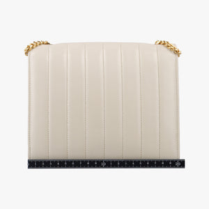 Pre-owned Yves Saint Laurent VICKY White Leather 554125 shoulderbag | stylenewstar