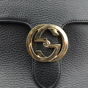 Pre-owned Gucci Interlocking G Black Leather 510306 shoulderbag | stylenewstar