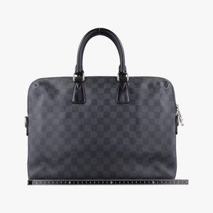 Pre-owned Louis Vuitton Porte Documents Jour Noir Damier Graphite N48224 handbag | stylenewstar