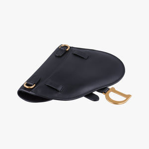 Pre-owned Christian Dior saddle Black leather bum bag/waist bag | stylenewstar