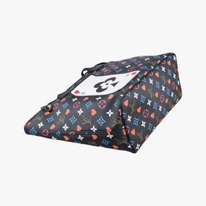 Secondhand Louis Vuitton Neverfull MM playing cards Game On Noir PVC coated canvas M57483 handbag | stylenewstar