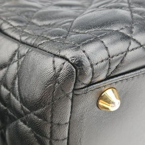 Pre-owned Christian Dior Lady Dior Black lambskin shoulderbag | stylenewstar