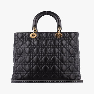 Pre-owned Christian Dior Lady Dior Black lambskin shoulderbag | stylenewstar