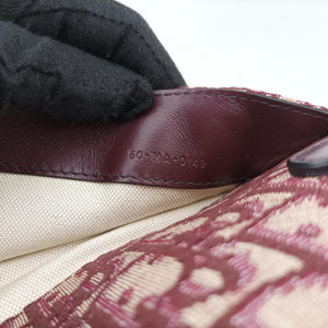 Pre-owned Christian Dior Saddle Red jacquard bum bag/waist bag | stylenewstar
