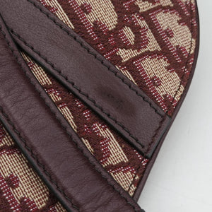 Pre-owned Christian Dior Saddle Red jacquard bum bag/waist bag | stylenewstar