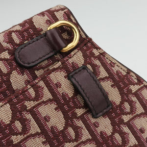 Pre-owned Christian Dior Saddle Red jacquard bum bag/waist bag | stylenewstar