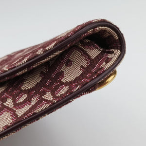 Pre-owned Christian Dior Saddle Red jacquard bum bag/waist bag | stylenewstar