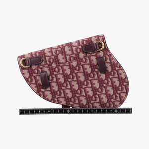 Pre-owned Christian Dior Saddle Red jacquard bum bag/waist bag | stylenewstar