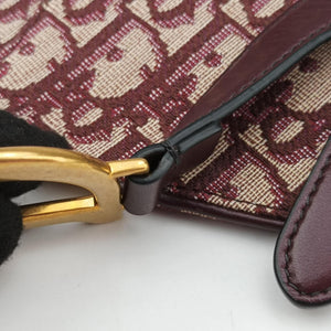 Pre-owned Christian Dior Saddle Red jacquard bum bag/waist bag | stylenewstar