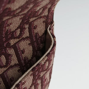 Pre-owned Christian Dior Saddle Red jacquard bum bag/waist bag | stylenewstar