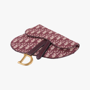 Pre-owned Christian Dior Saddle Red jacquard bum bag/waist bag | stylenewstar