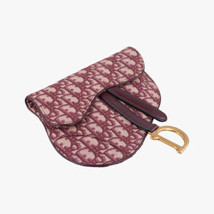 Pre-owned Christian Dior Saddle Red jacquard bum bag/waist bag | stylenewstar