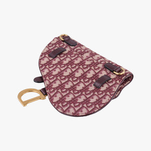 Pre-owned Christian Dior Saddle Red jacquard bum bag/waist bag | stylenewstar