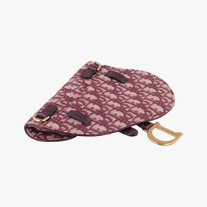 Pre-owned Christian Dior Saddle Red jacquard bum bag/waist bag | stylenewstar