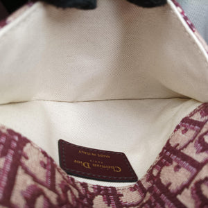 Pre-owned Christian Dior Saddle Red jacquard bum bag/waist bag | stylenewstar