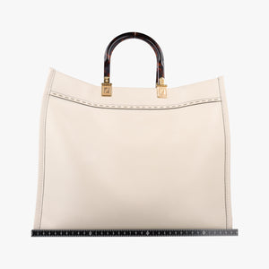 Pre-owned Fendi Sunshine White Leather 8BH386 shoulderbag | stylenewstar
