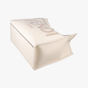 Pre-owned Fendi Sunshine White Leather 8BH386 shoulderbag | stylenewstar