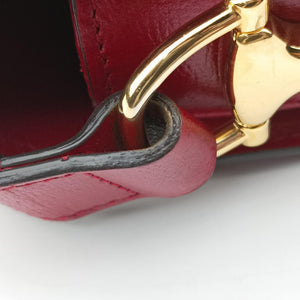 Pre-owned Gucci The Hacker Project Horsebit 1955 Beige × Brown × Red PVC coated canvas×Leather 602204 shoulderbag | stylenewstar