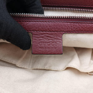 Pre-owned Gucci Interlocking G Logo Soho Messenger Burgundy Leather 322056 shoulderbag | stylenewstar
