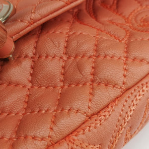 Pre-owned VERSACE Vanitas Medusa Orange leather shoulderbag | stylenewstar