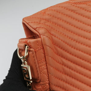Pre-owned VERSACE Vanitas Medusa Orange leather shoulderbag | stylenewstar