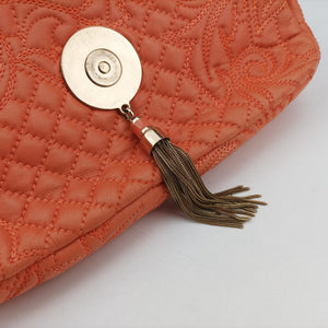 Pre-owned VERSACE Vanitas Medusa Orange leather shoulderbag | stylenewstar