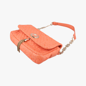 Pre-owned VERSACE Vanitas Medusa Orange leather shoulderbag | stylenewstar