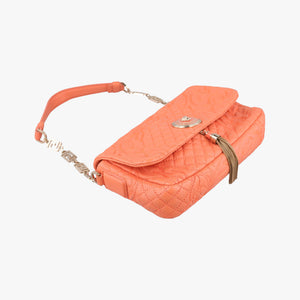 Pre-owned VERSACE Vanitas Medusa Orange leather shoulderbag | stylenewstar