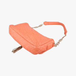 Pre-owned VERSACE Vanitas Medusa Orange leather shoulderbag | stylenewstar