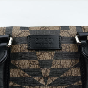 Pre-owned Gucci KALEIDO beige×black PVC coated canvas×Leather 406384 handbag | stylenewstar