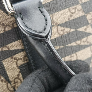 Pre-owned Gucci KALEIDO beige×black PVC coated canvas×Leather 406384 handbag | stylenewstar