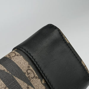Pre-owned Gucci KALEIDO beige×black PVC coated canvas×Leather 406384 handbag | stylenewstar