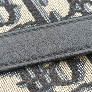 Pre-owned Christian Dior Saddle Navy×Gray Jacquard shoulderbag | stylenewstar
