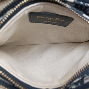 Pre-owned Christian Dior Saddle Navy×Gray Jacquard shoulderbag | stylenewstar