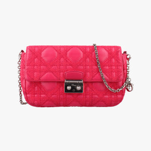 Vintage Christian Dior Miss Dior CANNAGE New Lock Rose lambskin shoulderbag | stylenewstar