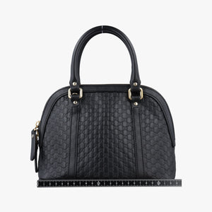 Pre-owned Gucci Microguccissima Black Leather 449654 handbag | stylenewstar
