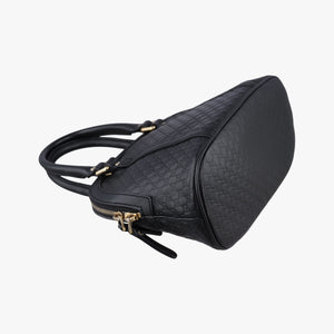 Pre-owned Gucci Microguccissima Black Leather 449654 handbag | stylenewstar