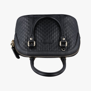 Pre-owned Gucci Microguccissima Black Leather 449654 handbag | stylenewstar