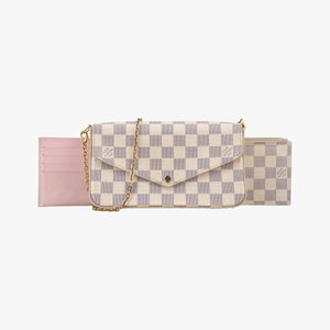 Pre-owned Louis Vuitton Pochette Felicie Azur Damier Canvas N63106 shoulderbag | stylenewstar