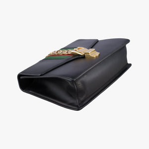 Pre-owned Gucci Sylvie Black Leather 421882 shoulderbag | stylenewstar