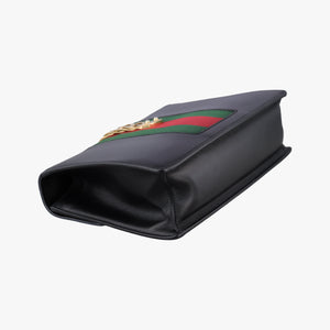 Pre-owned Gucci Sylvie Black Leather 421882 shoulderbag | stylenewstar