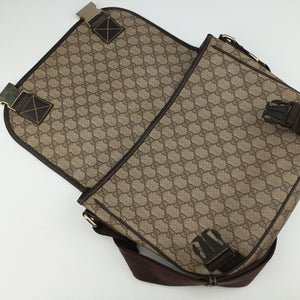 Pre-owned Gucci GG Plus Messenger Brown PVC coated canvas×Leather 201732 shoulderbag | stylenewstar