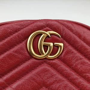 Pre-owned Gucci GG Marmont Red Leather 550154 shoulderbag | stylenewstar