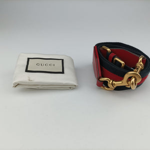 Pre-owned Gucci Lady Web khaki×red canvas×leather 383848 shoulderbag | stylenewstar